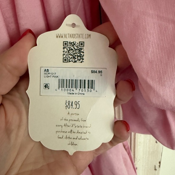 NWT Altar'd State Blush Pink Amabella Puff Mini Dress Size Small - Picture 3 of 6